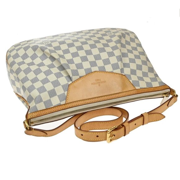 LOUIS VUITTON Siracusa MM Shoulder Bag Damier Azur Leather White - Picture 3 of 16